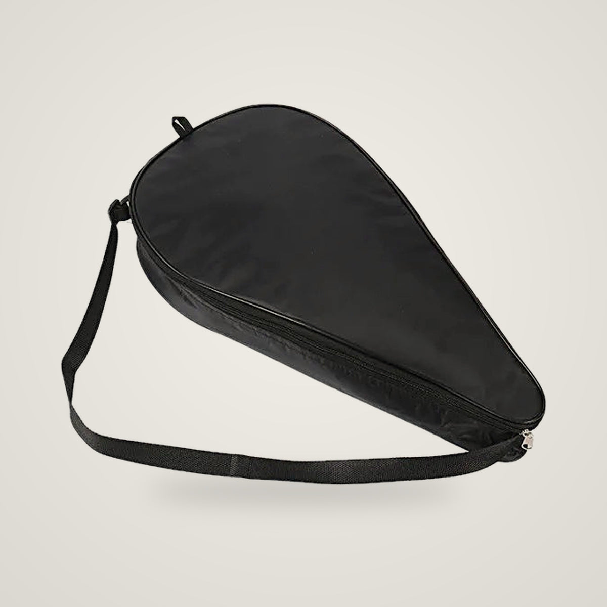 Padded black padel racket cover with shoulder strap
