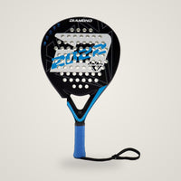Starter carbon padel racket in black and blue